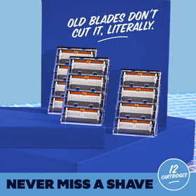 Side view of Dollar Shave Club razor blade cartridge