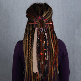 Side view of dreadlock hair tie with a 3.5 inch ring