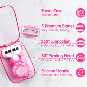 Side view of DreamGenius Travel Razor showing the cat paw style handle