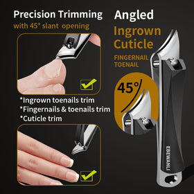 Side view of EBEWANLI Ingrown Toenail Clippers showing pointed embedded design