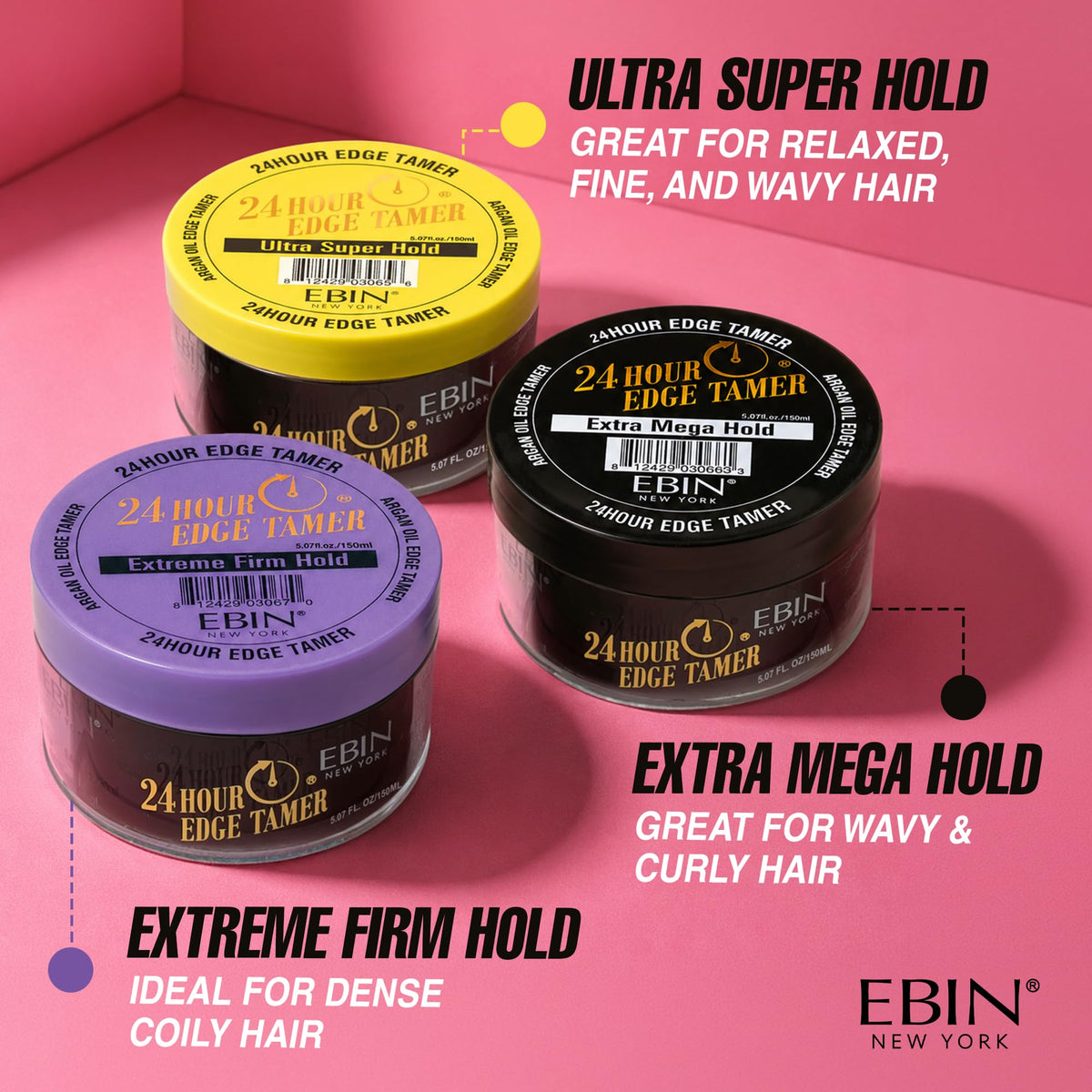 Side view of EBIN NEW YORK Edge Tamer showing product details