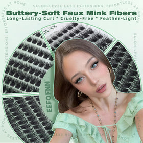 Side view of Eefofnn lash clusters showcasing flexibility