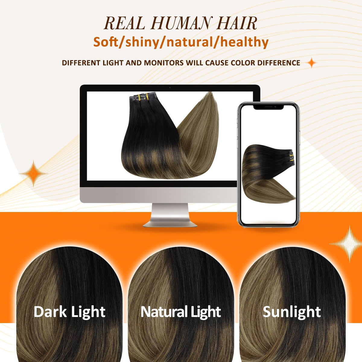Side view of Full Shine Clip-Ins showing PU weft