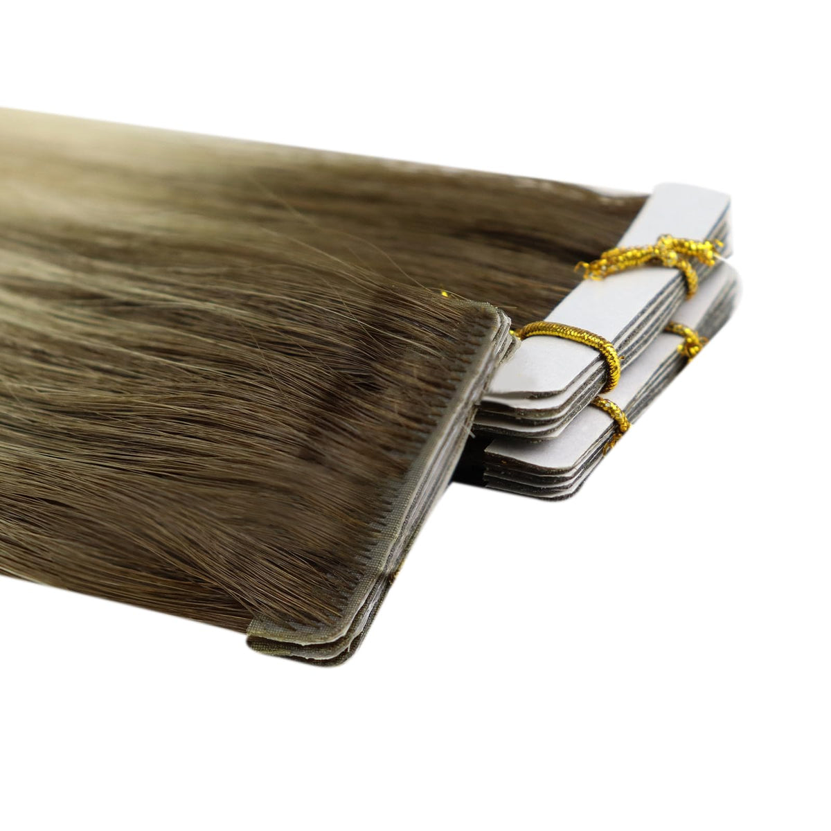 Side view of Full Shine Tape In Hair Extensions Ash Blonde