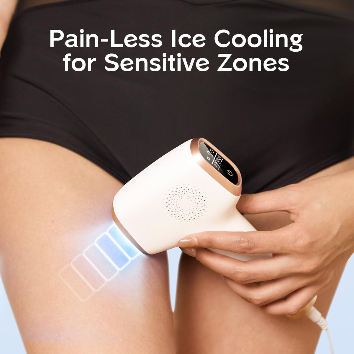 Side view of Generic IPL Hair Removal Device showing cooling function