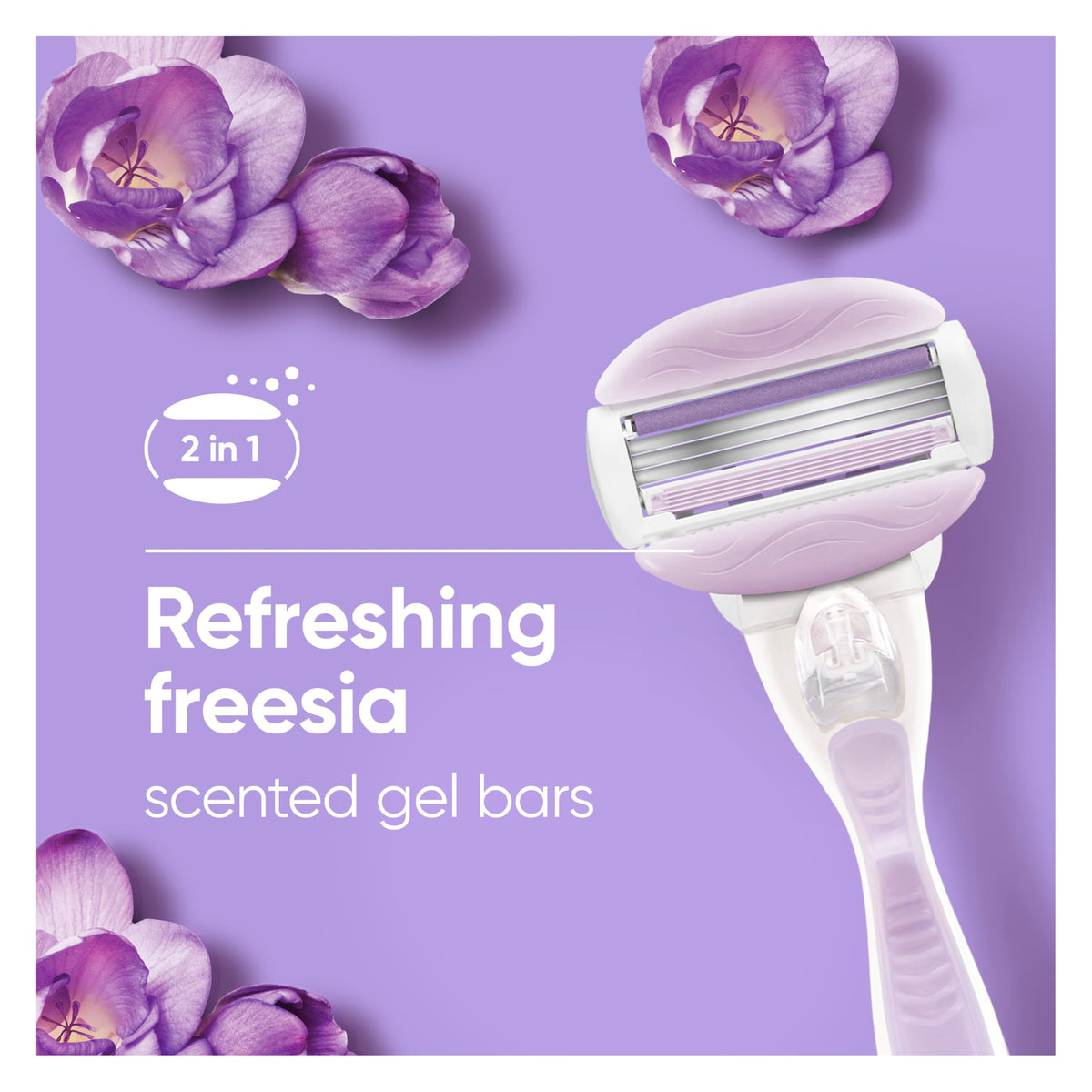 Side view of Gillette Venus ComfortGlide Razor demonstrating ergonomic handle