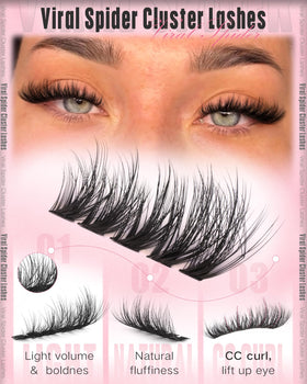 Side view of Goddvenus lash clusters showcasing C curl