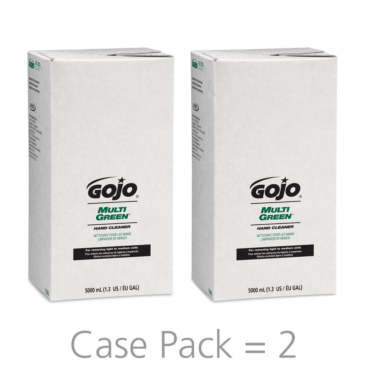 Side view of GOJO PRO TDX MULTI GREEN Hand Cleaner Refill with label