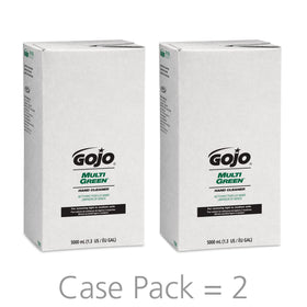 Side view of GOJO PRO TDX MULTI GREEN Hand Cleaner Refill with label