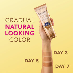 Side view of Jergens Natural Glow + Firming Daily Moisturizer 7.5oz