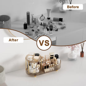 Side view of Jywantful Makeup Organizer on a vanity