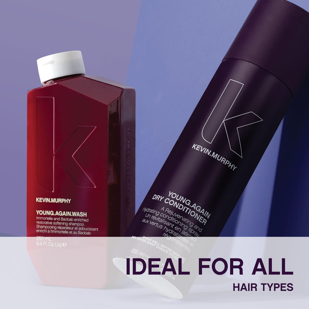 Side view of KEVIN.MURPHY YOUNG.AGAIN Dry Conditioner Spray packaging