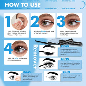 Side view of KevKev eyelash glue bottle showing product details