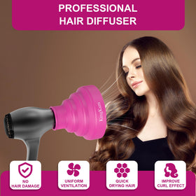 Side view of KingKam Hair Diffuser showing folding structure