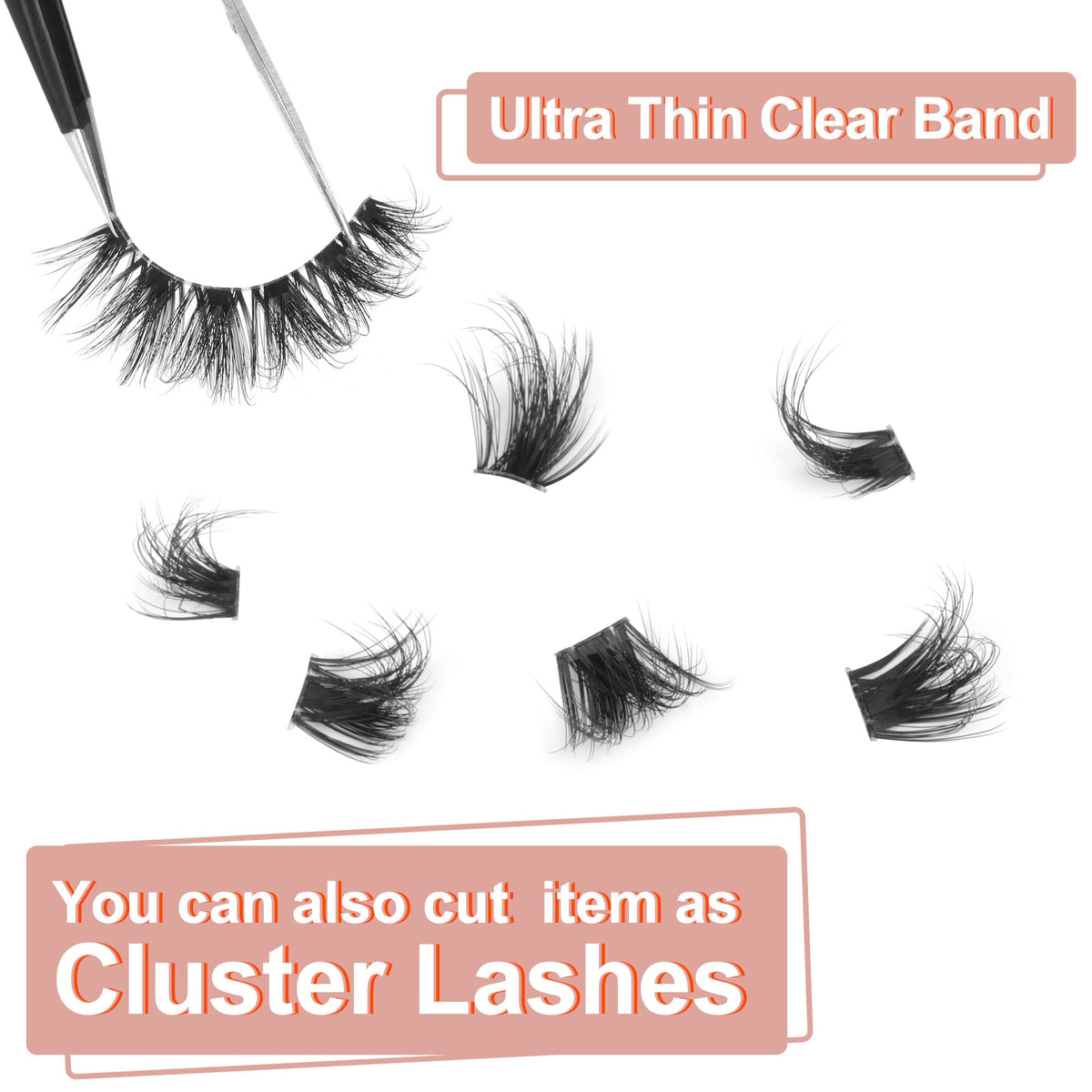 Side view of Kiromiro false lashes highlighting the cat eye design
