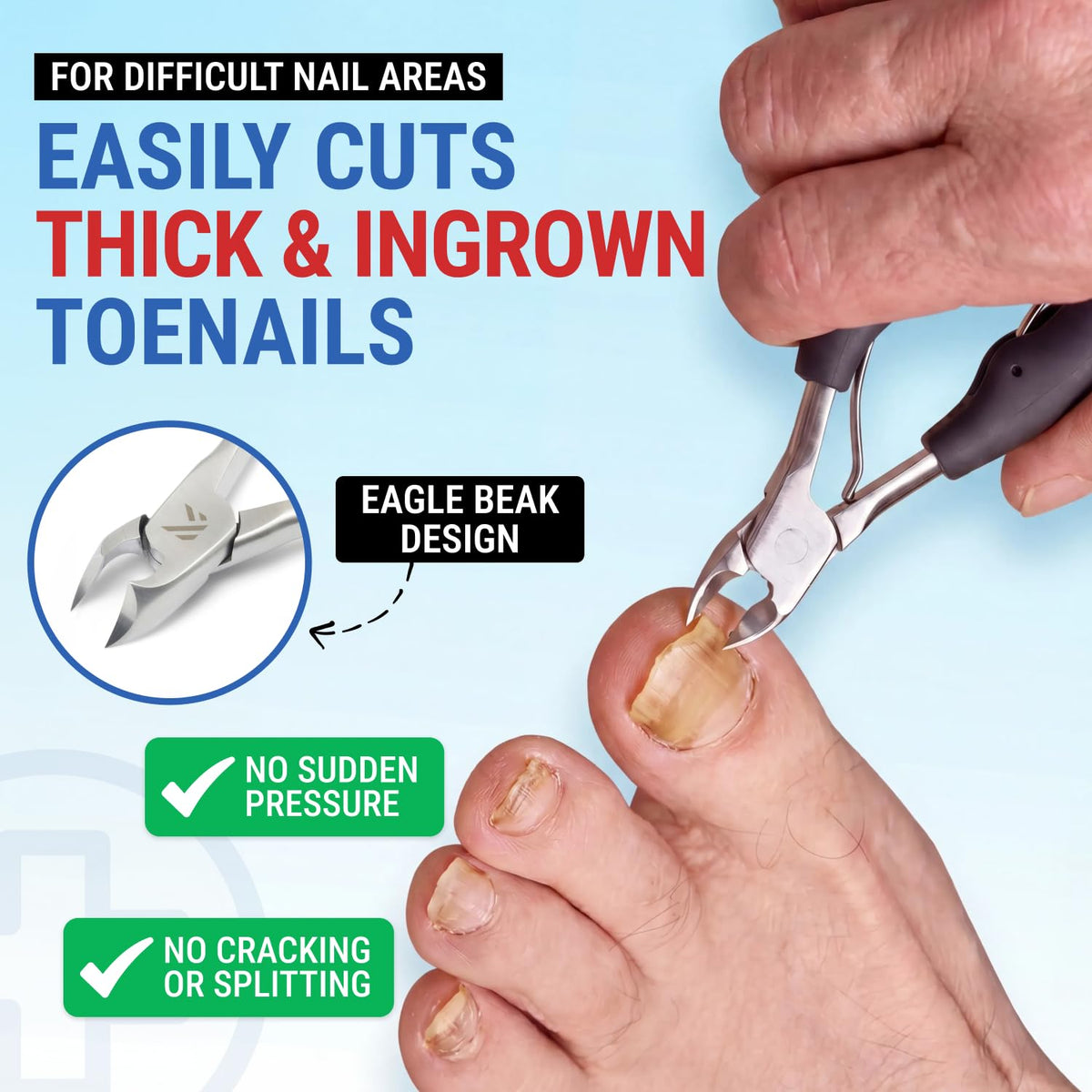 Side view of KLIPP toenail clippers showcasing the ergonomic handle