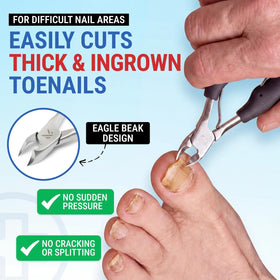 Side view of KLIPP toenail clippers showcasing the ergonomic handle