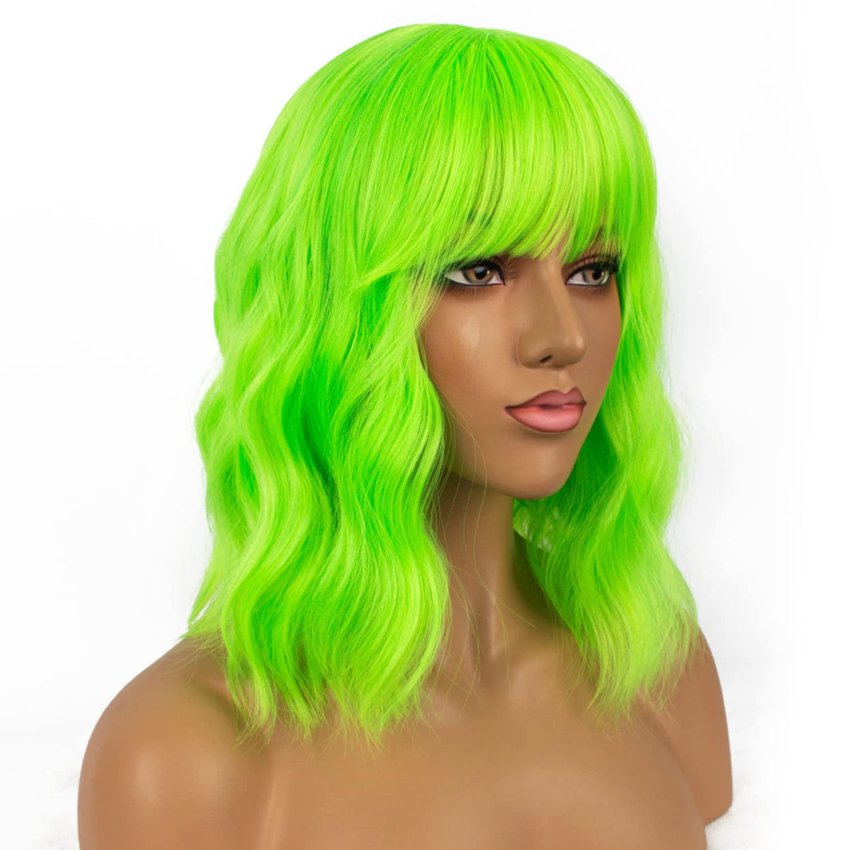 Side view of LANCAINI Short Bob Wig with loose waves