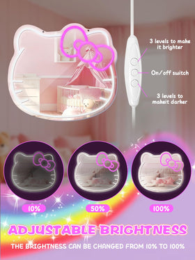 Side view of LUXUOSA LED Vanity Mirror with hair clip details