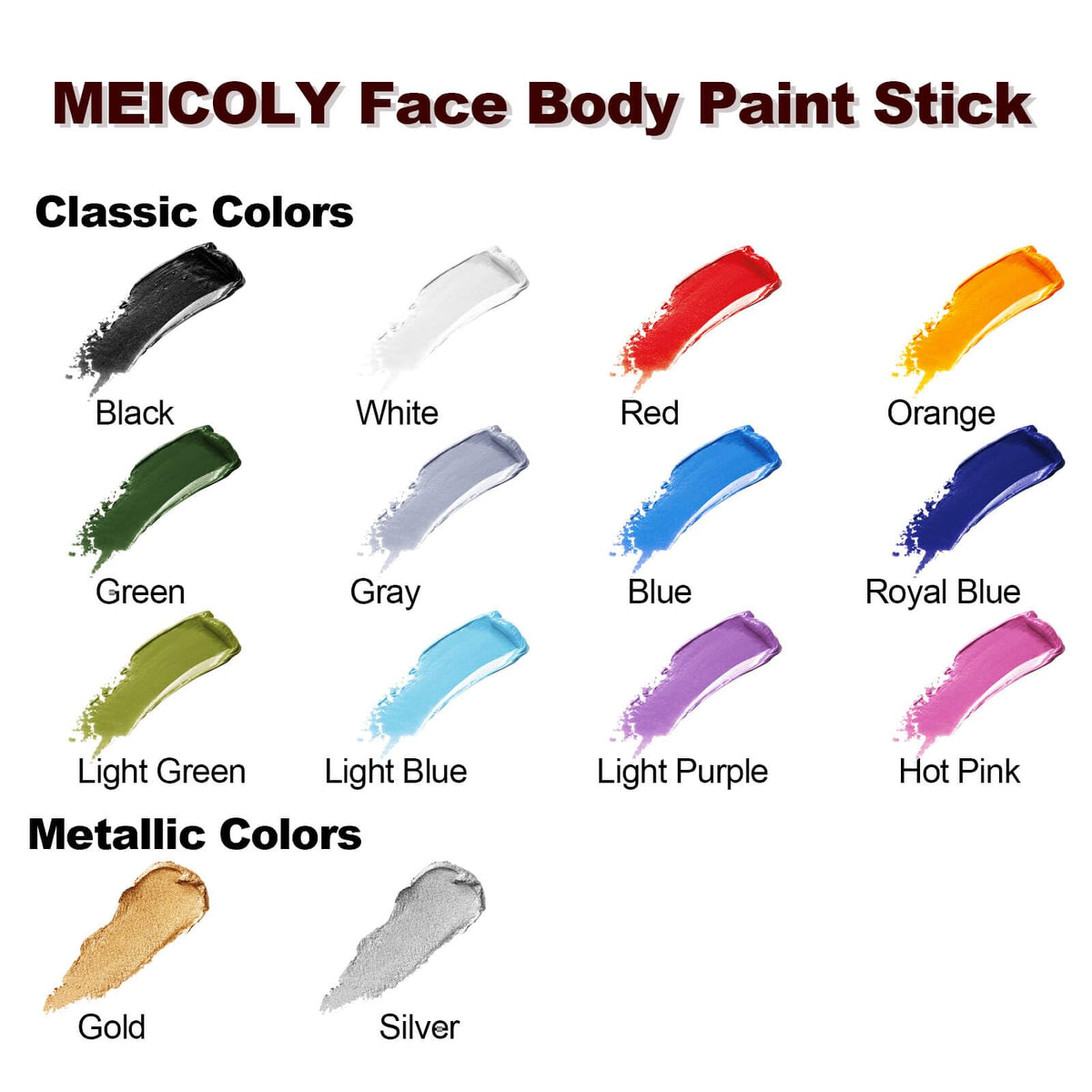 Side view of MEICOLY Clown White Face Body Paint Stick
