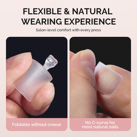 Side view of MelodySusie Square Toe Nail Tips showing texture