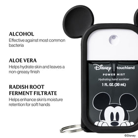 Side view of Mickey Mouse Mist Case with sanitizer