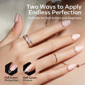 Side view of Modelones Extra Short Almond Nail Tips showing durability
