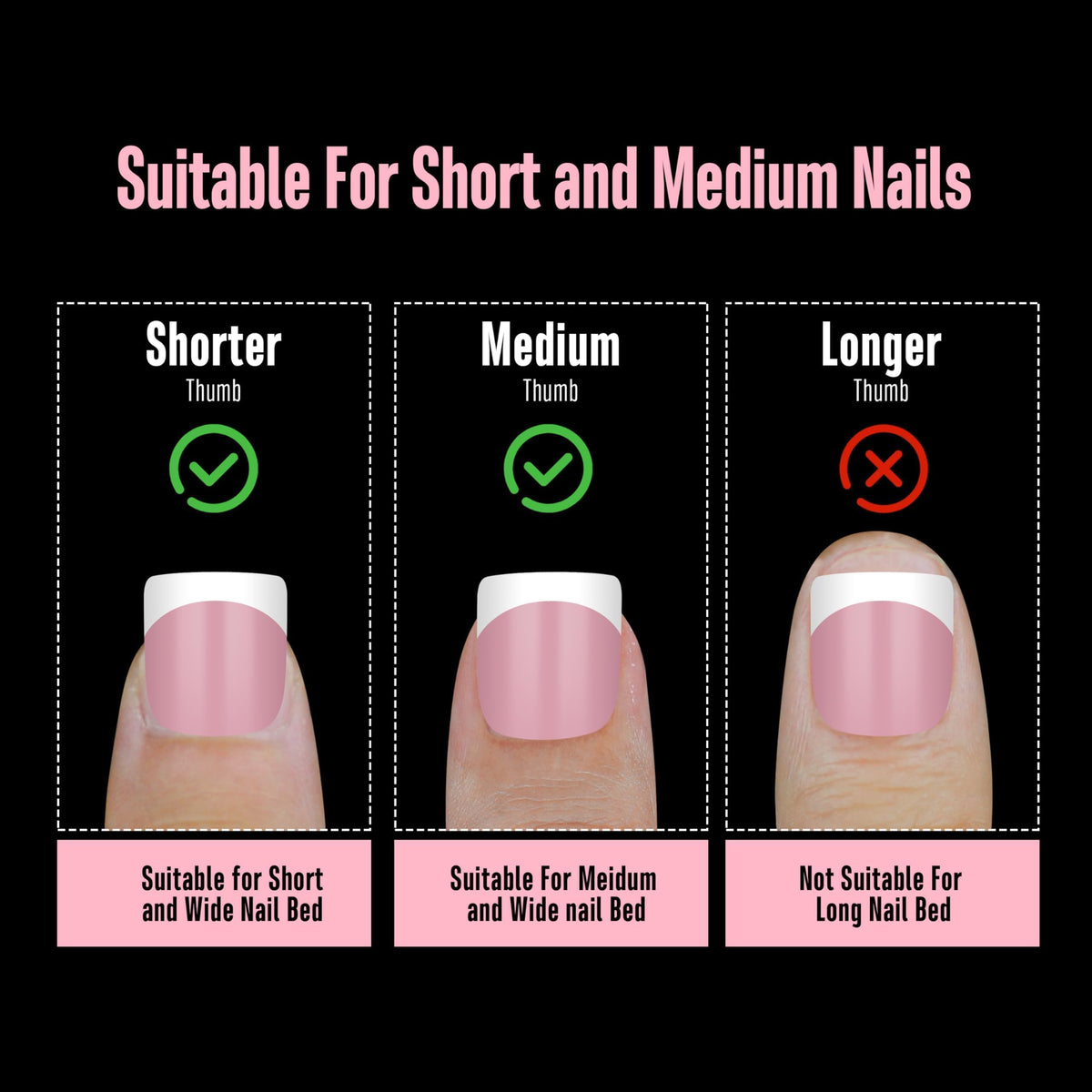 Side view of NOVO OVO Extra Short French Tip Nail Tips