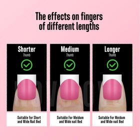Side view of NOVO OVO nail tips with cuticle end