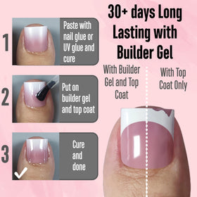 Side view of NOVO OVO Ombre French Tip Press on Toe Nail Tips