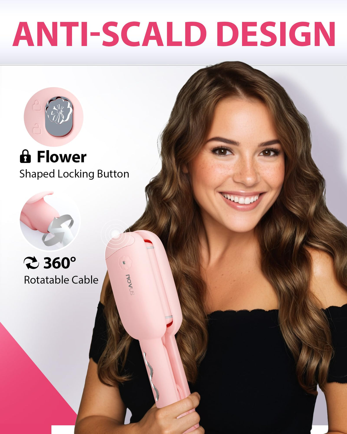 Side view of NOVUS 1.25 Inch Curling Iron
