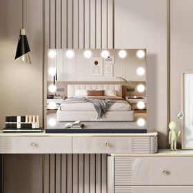 Side view of NUSVAN Vanity Mirror with sturdy frame
