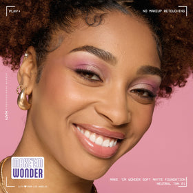 Side view of NYX Make 'Em Wonder Liquid Foundation bottle