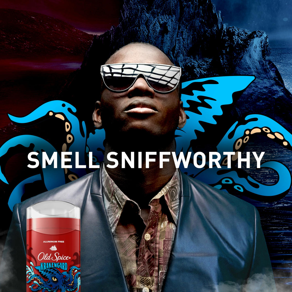 Side view of Old Spice Deodorant stick, aluminum-free
