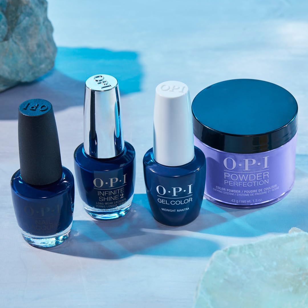 Side view of OPI Nail Lacquer Midnight Mantra bottle
