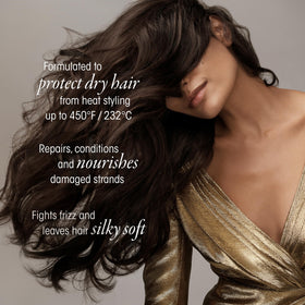 Side view of ORIBE Gold Lust Dry Heat Protection Spray 5.2oz