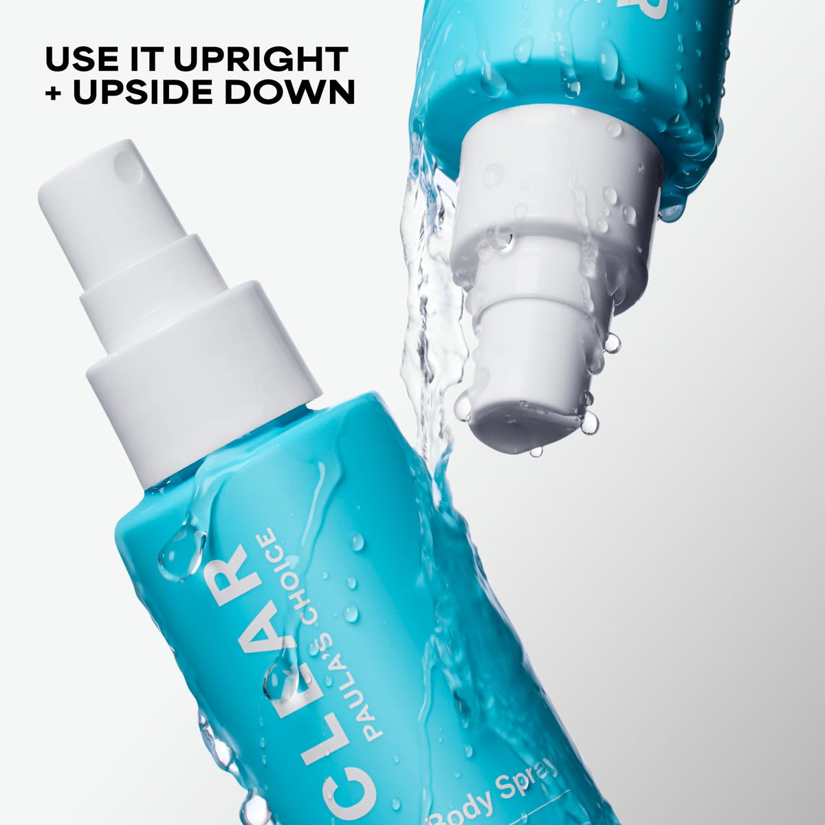 Side view of Paula's Choice CLEAR Salicylic Acid Exfoliating Body Acne Spray