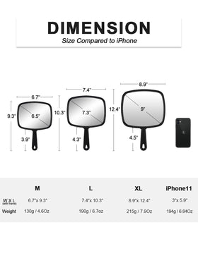 Side view of PROTECLE Hand Mirror showcasing its lightweight design
