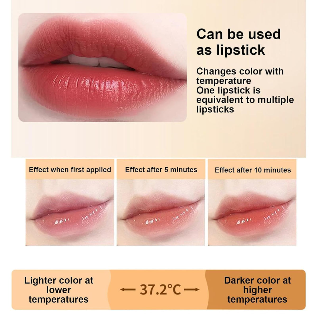 Side view of REATIFUL Color Changing Lipstick tube