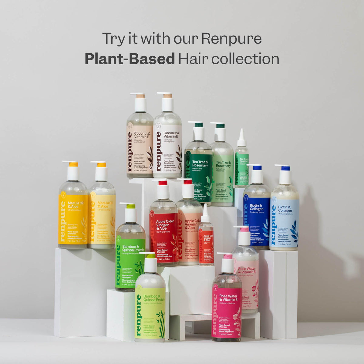 Side view of RENPURE Pomegranate & Mango Body Wash bottle