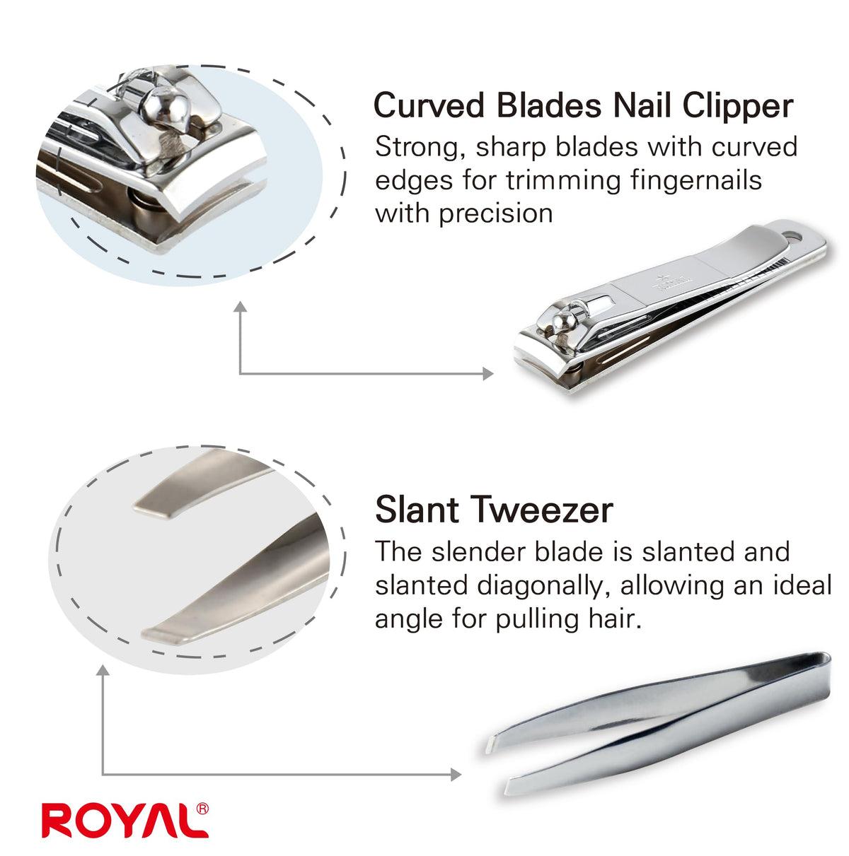 Side view of ROYAL Nose Hair Trimmer with ergonomic design