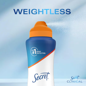Side view of Secret Antiperspirant bottle with label
