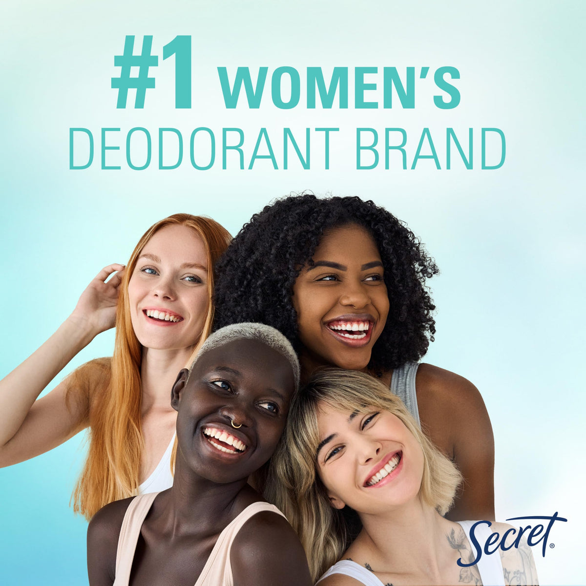 Side view of Secret deodorant mist bottle