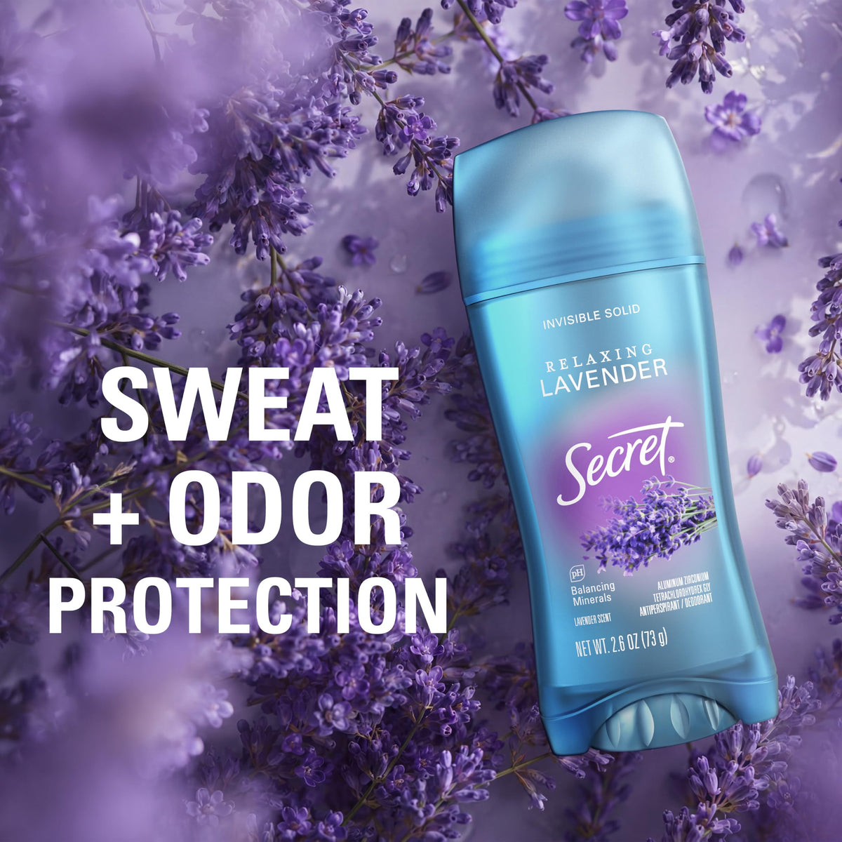 Side view of Secret Fresh Antiperspirant Deodorant with label details