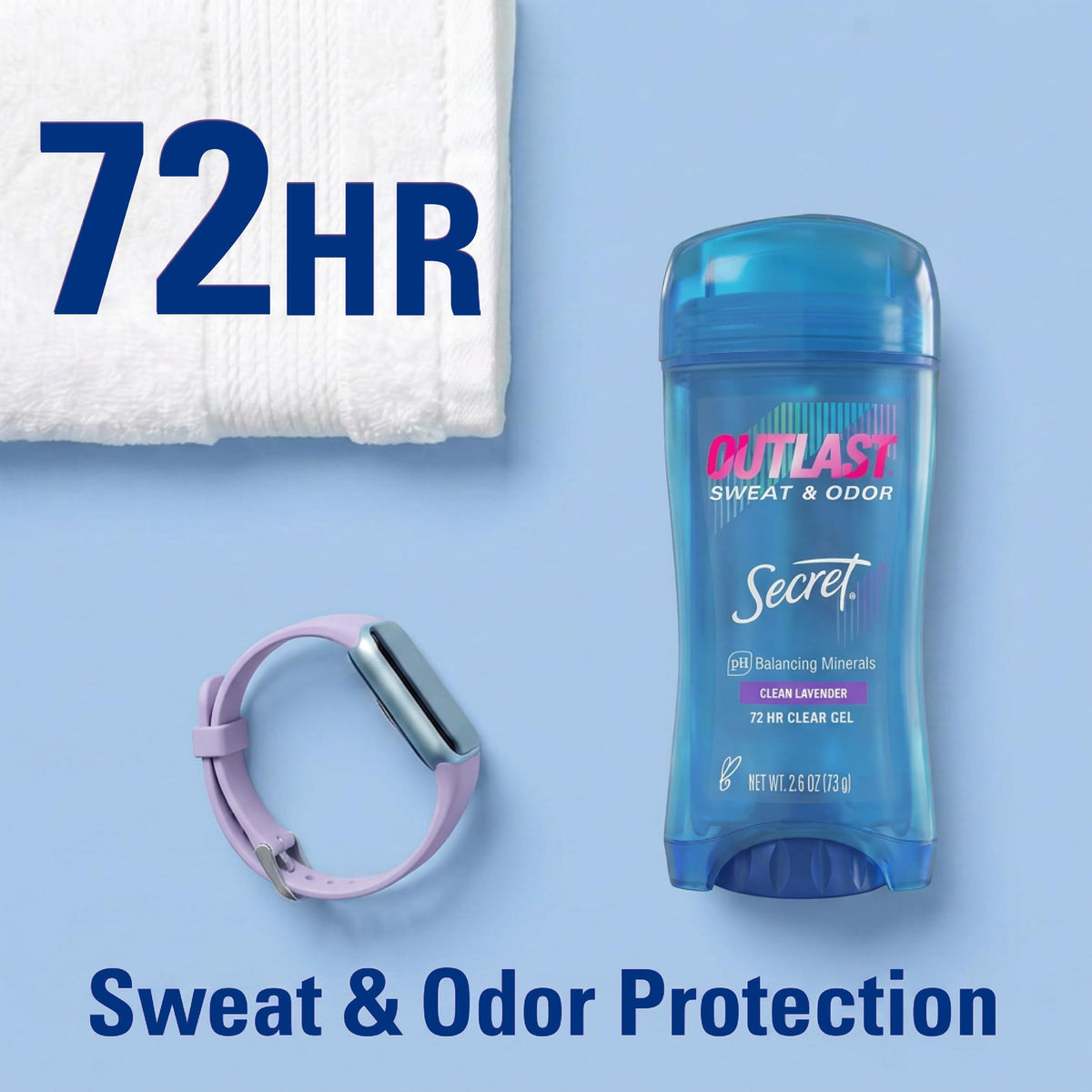 Side view of Secret Outlast Antiperspirant Deodorant with label details
