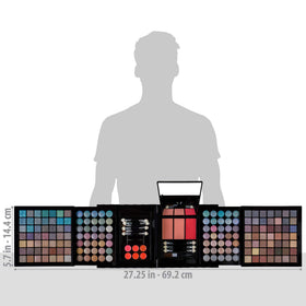 Side view of SHANY makeup palette with applicators