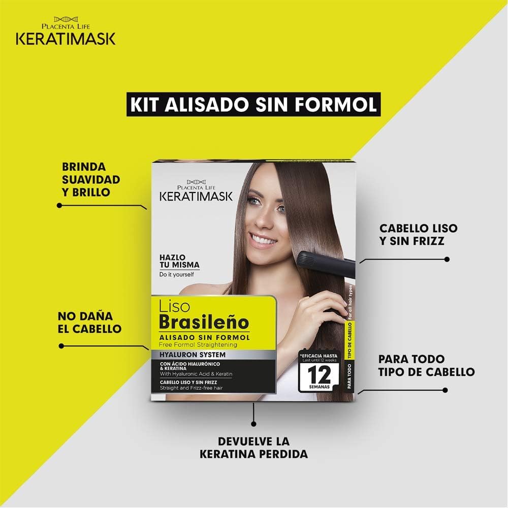 Side view of smooth hair after using PLACENTA LIFE KERATIMASK