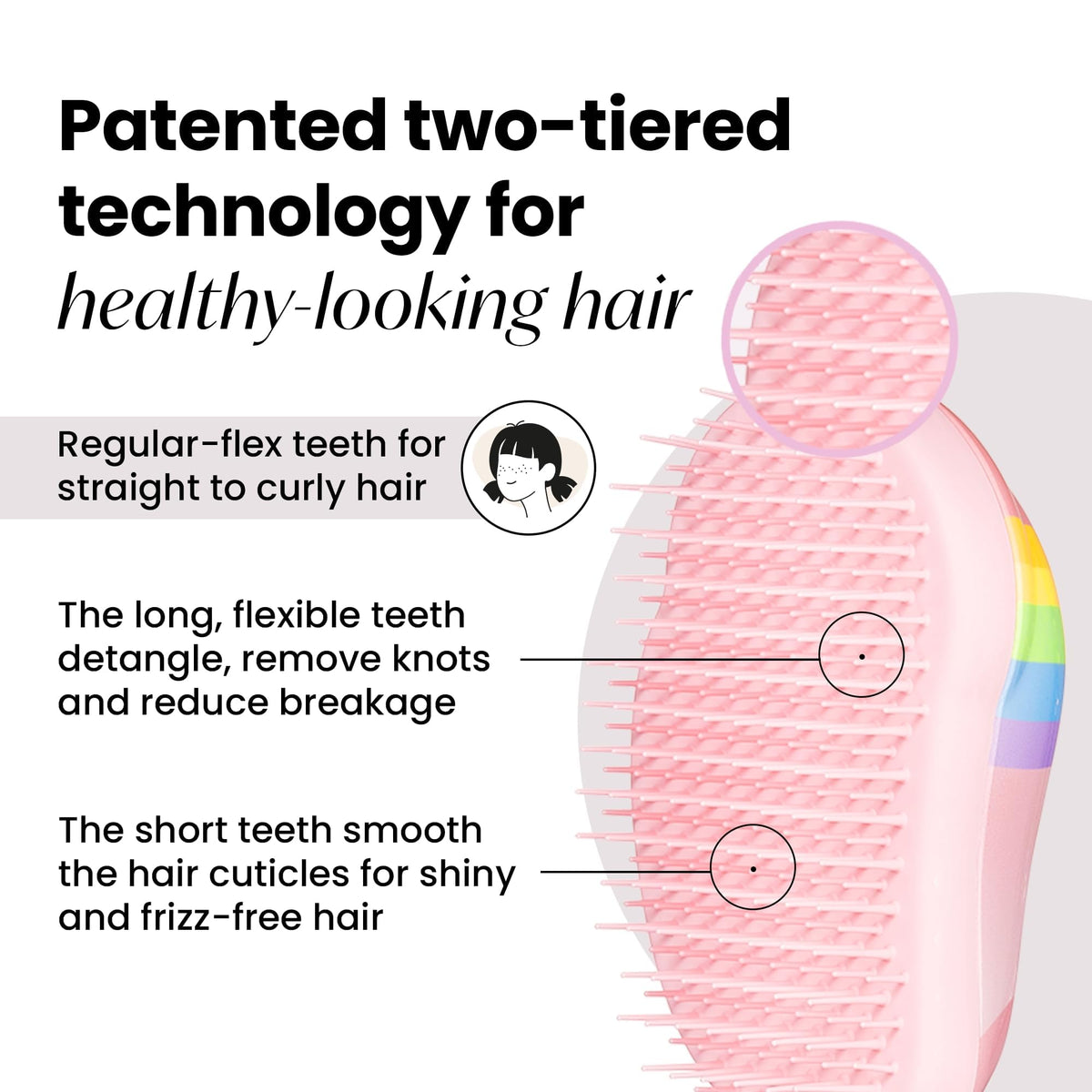 Side view of TANGLE TEEZER Mini Detangler Hair Brush for Kids