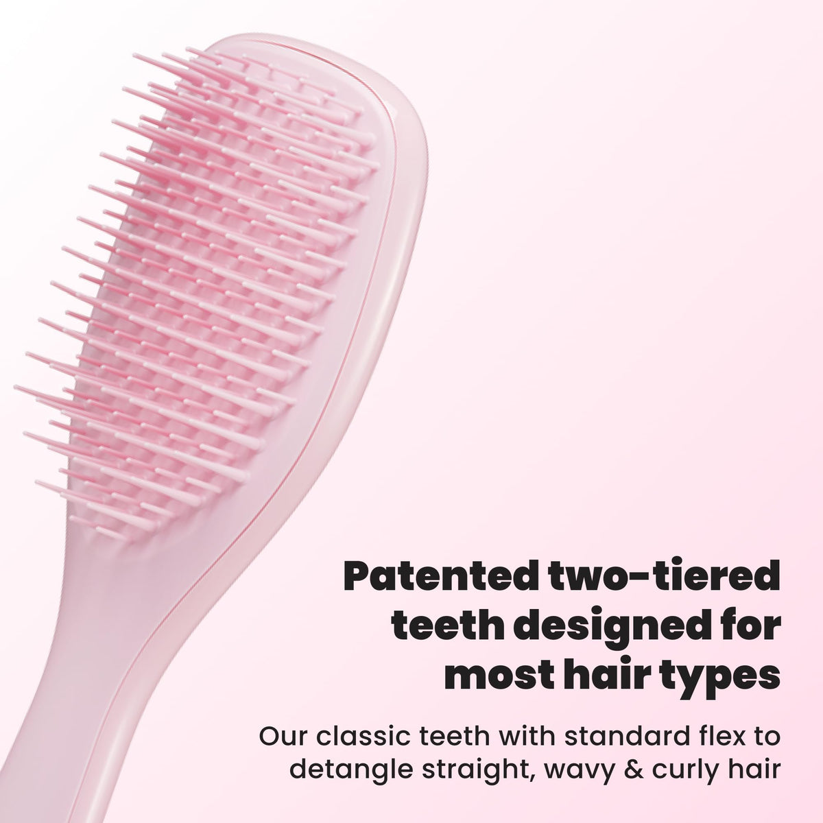 Side view of TANGLE TEEZER Mini Hair Brush showing teeth design