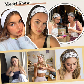 Side view of TERSE stretchy headband worn by a model